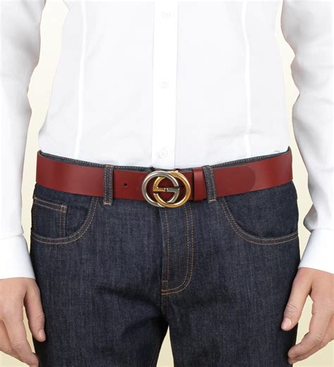 men gucci reversable belt|men's gucci belt interlocking g's.